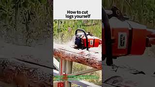 How to cut logs yourself #worker #process #machinery #industry #production #chainsaw