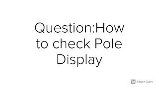 How to check pole display is working or not | ZIGLAR POS |Point of sale