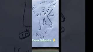 Letter K Drawing for Kids | Using Pencil K Alphabet Cartoon #easy drawing #shorts #art #alphabet