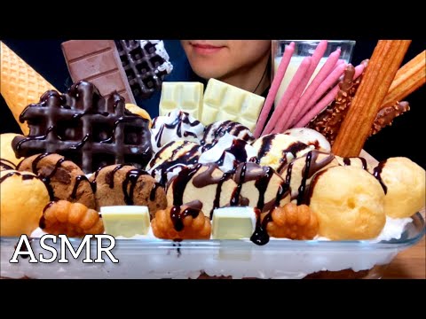【咀嚼音】ジャンボチョコレートパフェを食べる Chocolate parfait/ASMR/EatingSounds/Mukbang/먹방