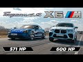 BMW X6M vs Porsche Taycan 4S vs Tesla 3 Performance