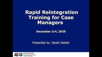 Rapid Reintegration Training for Case Managers - December 2025