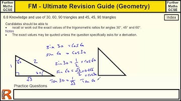 Geometry (Know and Use of sin cos tan of 30 45 60) Ultimate revision guide for Further maths GCSE