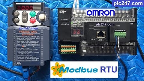 PLC Omron "Modbus RTU" FUJI FRENIC Tutorial
