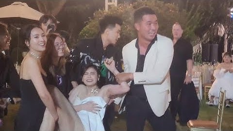 Trương Quỳnh Anh bị Lan Ngọc ném tủm xuống nước tại đám cưới Phương Lan - Phan Đạt