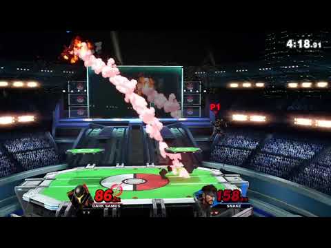 スマブラSP　1900スネークによる対メイト上位サムス！即死コンボ炸裂？！鉄壁の撃墜拒否！！！！