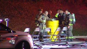 18-wheeler chemical spill, fire on Interstate 59/20 in Birmingham (raw video)