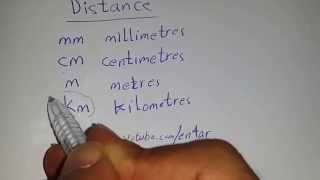 اختصارات المسافة | Distance unit  cm mm m km | learn english