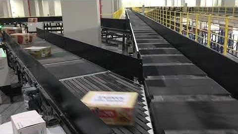 Interroll cross belt sorter project at Nongshim