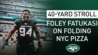 40-Yard Stroll: Folorunso Fatukasi Breaks Down How To Eat NYC Pizza | New York Jets | NFL
