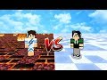 MUNDO QUENTE VS MUNDO FRIO NO MINECRAFT !!