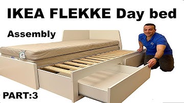 IKEA FLEKKE Day bed frame with 2 drawers assembly/ PART 3