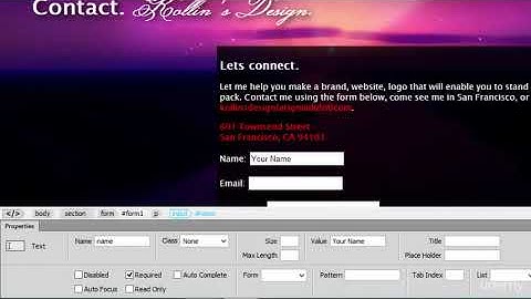 Creating and Stylizing the Form | Dreamweaver cc Tutorial | Make Your First Website From Scratch