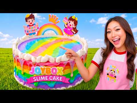 MAKING THE WORLD'S LARGEST SLIME CAKE!😱 FOR JOYBOX WITH STEVEN ALEXANDER AND ARROFI