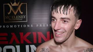 RHYS MORAN AFTER A LONG AWAITED WIN FOLLOWING 3 YEAR ABSENCE FROM THE RING
