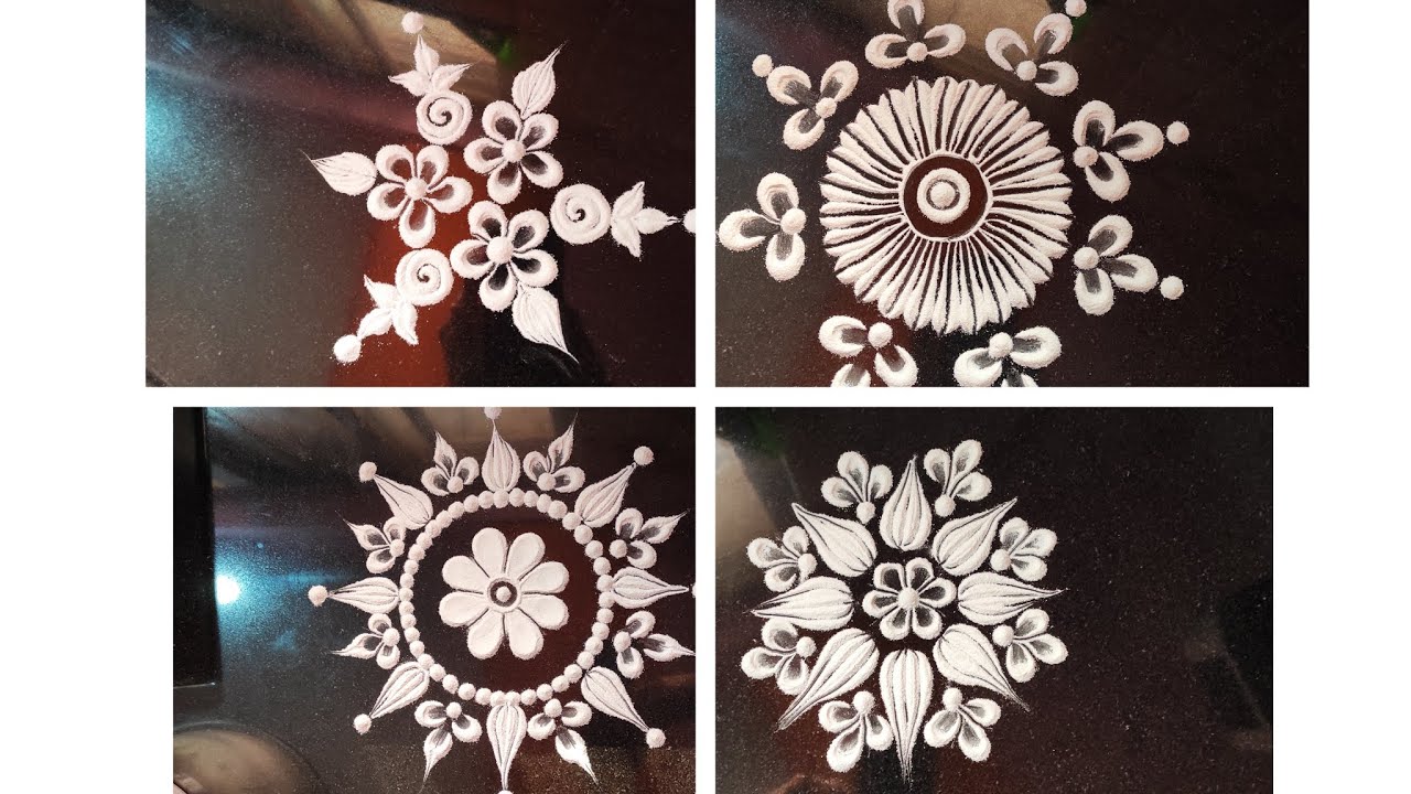 4 простых рисунка ранголи для начинающих. Простые рисунки ранголи для повседневного использования.