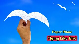 Best paper airplane (like a bird) easy and amazing paper airplane/ paper airplane with flying record