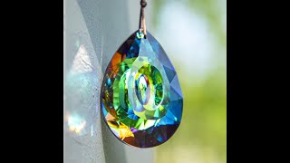 Hanging 76MM Crystal Chandelier Crystal Suncatcher Prisms Colorful Crystals Longan Prisms