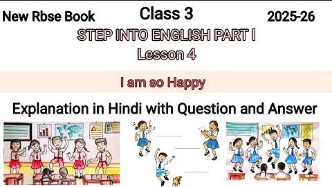 Rbse Class 3 English (Lesson 4) / I am so Happy /Question and Answer 