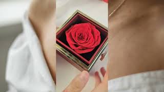 ETERNAL ROSE BOX - W/ENGRAVED NECKLACE & REAL ROSE
