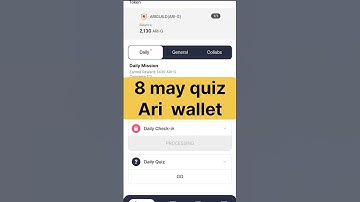 ARI WALLET daily quiz today 8 may #airdrop #earnmoneyonline #cryptoairdrop  #ARI Wallet