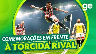 COMEMORAÇÕES EM FRENTE À TORCIDA RIVAL | Listas | ge.globo