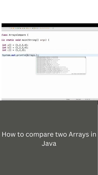 How to compare two Arrays in Java #shorts #javainterviewquestions # ...