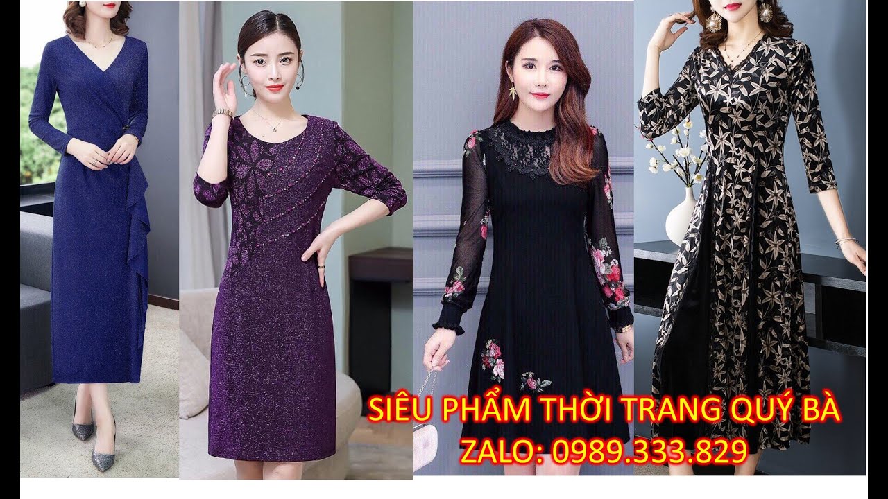 Top 10 Áo Đầm Xòe, Suông Tuổi Trung Niên đi Dự Tiệc... - youtube