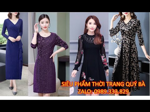 Top 10 Áo Đầm Xòe, Suông Tuổi Trung Niên đi Dự Tiệc Cao Cấp tuổi 50, tuổi 40, tuổi 60 tphcm | ao đam tuoi 40