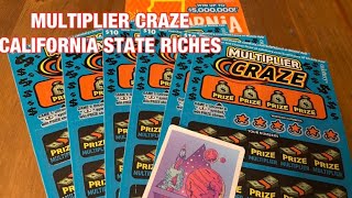 Multiplier Craze & California State Riches Tickets‼️ California Lottery Scratchers🤞🍀🍀🍀