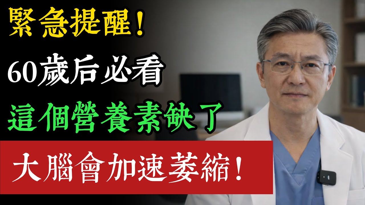 60歲後缺這個營養素＝大腦加速萎縮！緊急提醒：再不看就晚了！