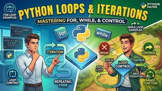 Master PYTHON LOOPS & ITERATIONS! For, While, Break & Continue Explained Simply 🐍| Python Tutorial 