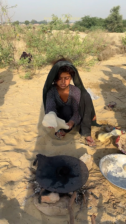 Desert People Camel 🐪 Girl Cooking #villagelife #india #desert #camel #rajasthan