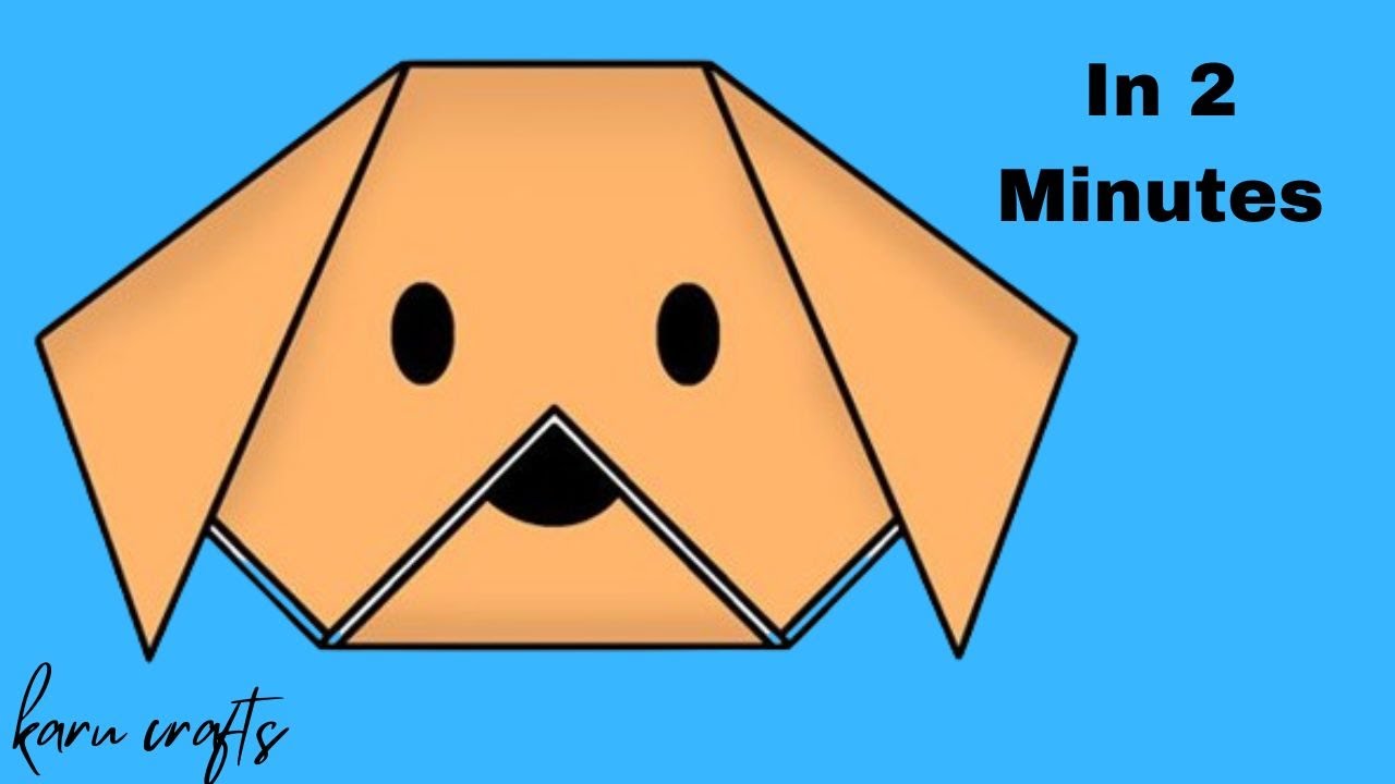 How To Make Origami Dog Face in 2 Minutes || Easy steps - YouTube
