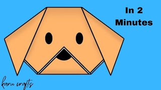 How To Make Origami Dog Face in 2 Minutes || Easy steps