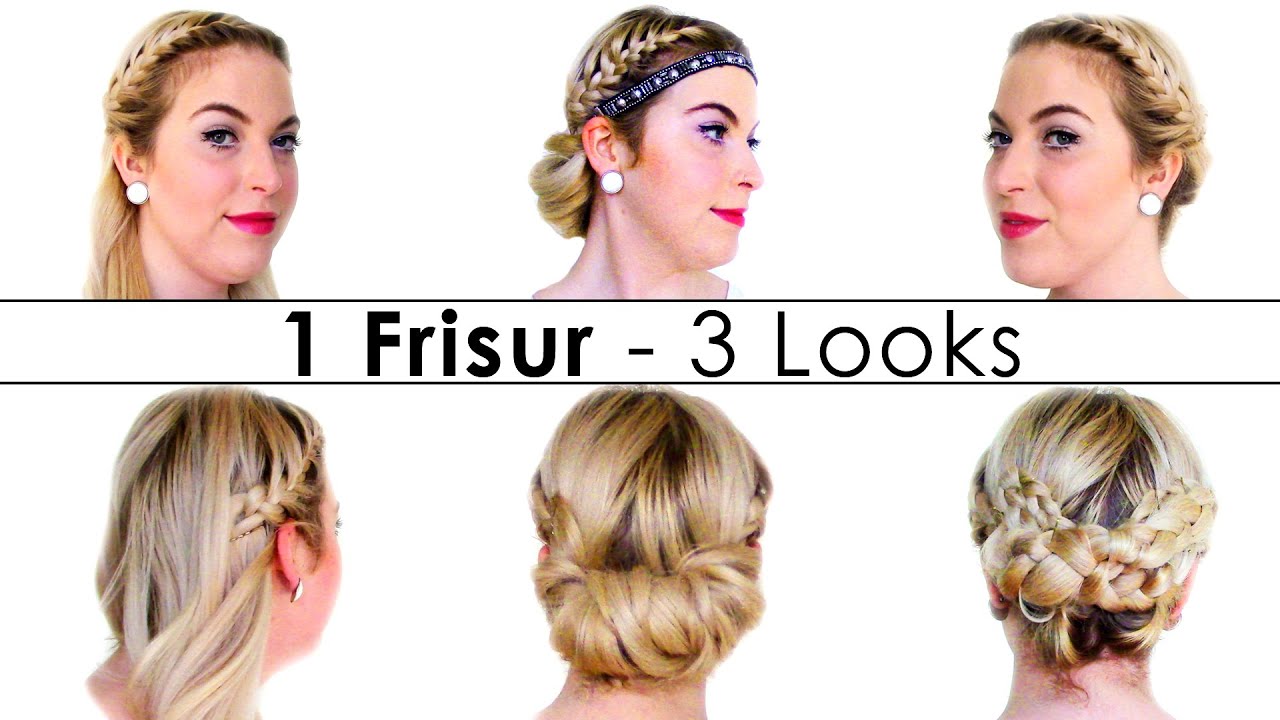 1 Frisur - 3 Looks | Frisuren für jeden Anlass - YouTube