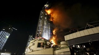 Burj Khalifa fire the adress downtown , evacuation dubai mall