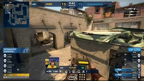 fallen 1v3 3k clutch mirage overtiem 15 15 mibr mousesports iem sydney 2019 quarterfinals map 1