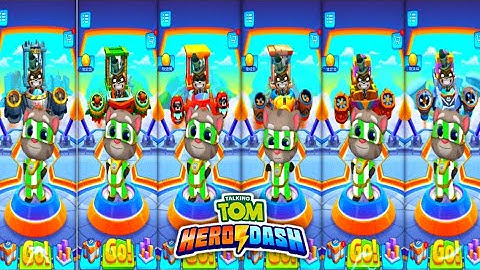 talking tom hero dash - super hero tom green & white suit - saving all heroes gameplay (android ios)