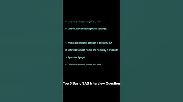 Top 5 Basic SAS Interview Questions #shorts