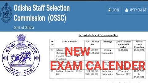 OSSC New Exam Calender Update || Welfare Extension Officer Exam date