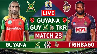 Guyana Amazon Warriors vs Trinbago Knight Riders Live | GUY vs TKR Live Commentary | 2nd Innings