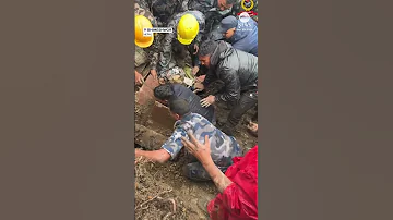 Police Rescue 2 Year Old Boy Buried In Landslide News Rescue Nepal Landslide 