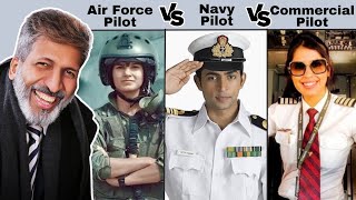 Air Force Pilot VS Navy Pilot VS Commercial Pilot | By Anurag Aggarwal Hindi | #pilot #airlines screenshot 4