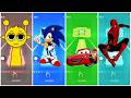 Sprunki vs Sonic vs Lightning McQueen vs Spider-Man | Tiles Hop EDM Rush Battle #33
