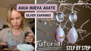 How to make Silver Earrings with Agate | Step by Step Jewellery Tutorial