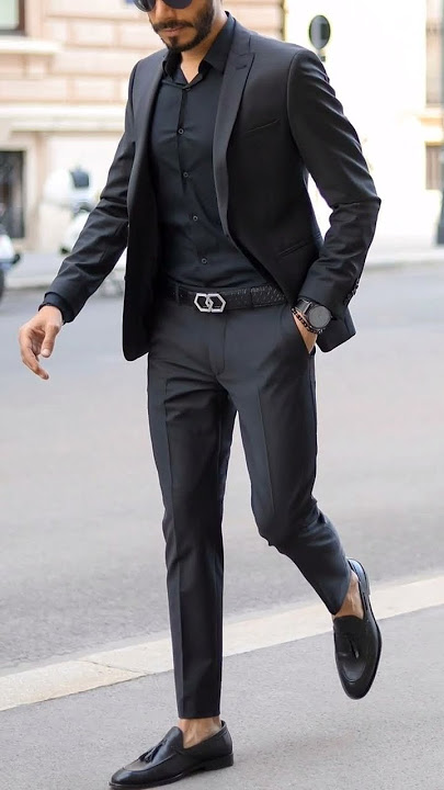 Best Black Outfits Ideas For Men || Best Coat Pant Shirt And Shoe Combination For Men #BlackOutfits