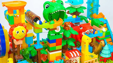Satisfying Building Blocks Marble Run Very popular! Block coasters filled with Dinosaur