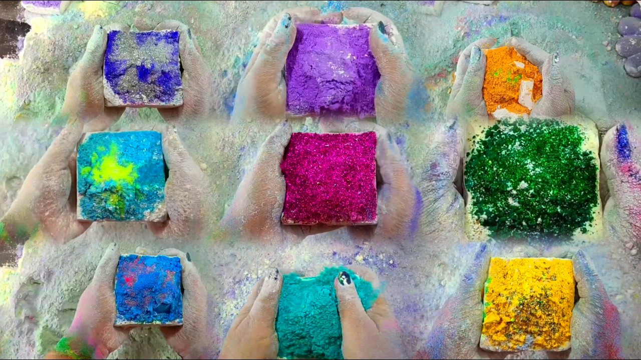 Holi powder on Soft Gym Chalk ana refrom gym Chalk @koolkrushesasmr