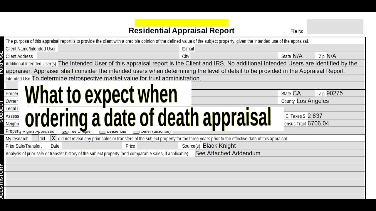 Date of Death Appraisal Review YouTube